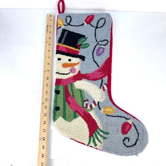 2 NEEDLEPOINT Peking Handicraft Wool Reindeer & Snowman Christmas Stockings - Picture 5 of 12
